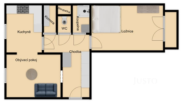 Prodej 2+kk 57 m² + balkón 2 m²