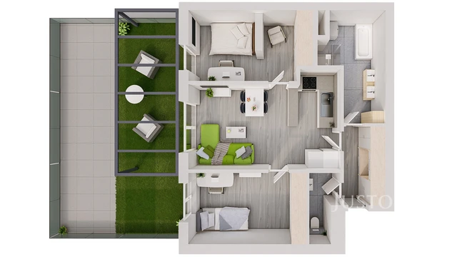 Prodej 3+kk 72 m² + terasa 54 m² + parkování