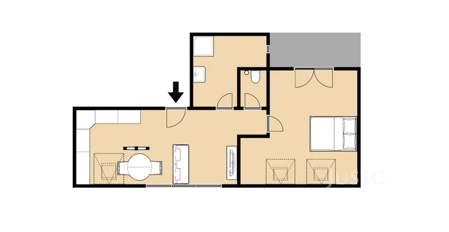 Pronájem 2+kk 55 m² + terasa 5 m²