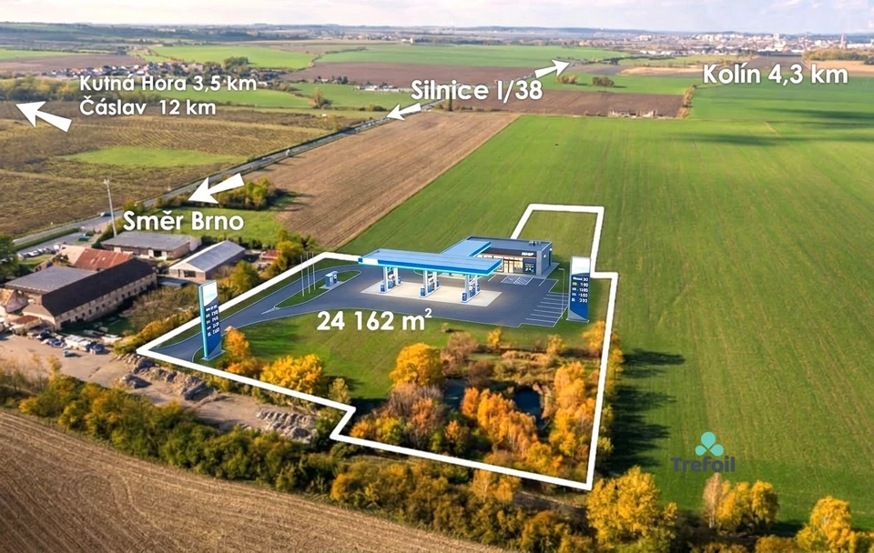 Prodej komerčního pozemku 24 162 m², Libenice, u silnice I/38 – fotografie 2