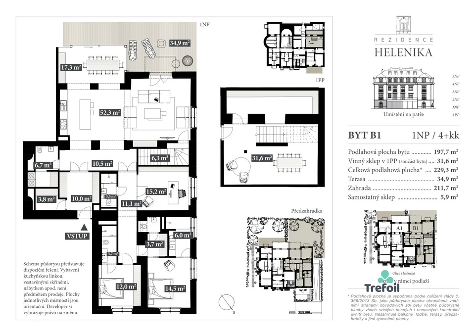 Pronájem 5+kk 230 m² + zahrada 212 m² + terasa 35 m² + parkování – fotografie 5