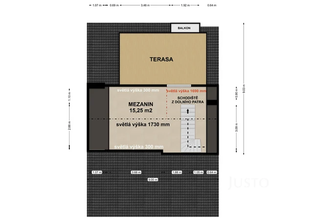 Prodej rodinného domu 225 m² s pozemkem 269 m² + terasa + balkón