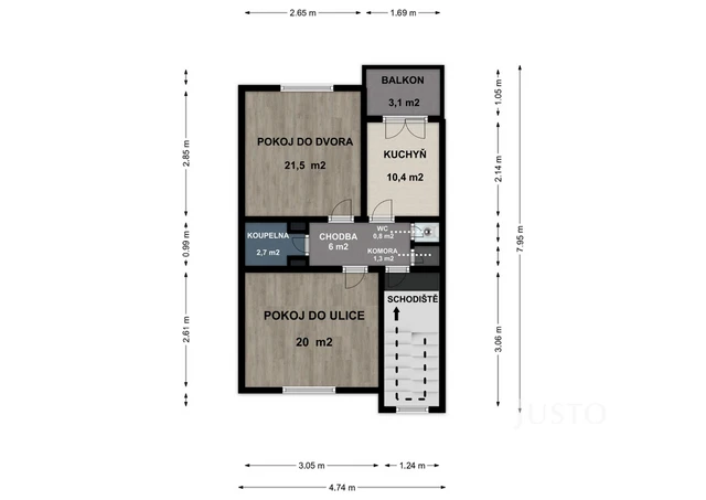 Prodej bytu 2+1, 63 m², Kroměříž