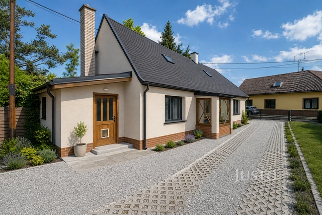 Vizualizace domu v přední části pozemku