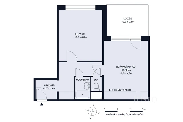 Prodej 1+1 41 m² + lodžie 7 m²
