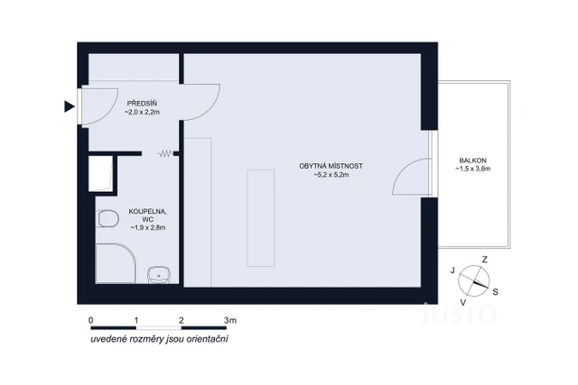 Prodej 1+kk 36 m² + balkón 4 m²