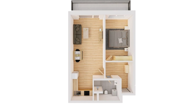 Prodej 2+kk 60 m² + balkón 9 m²