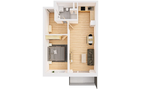 Prodej 2+kk 61 m² + balkón 5 m²