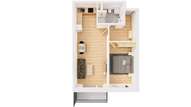 Prodej 2+kk 62 m² + balkón 5 m²