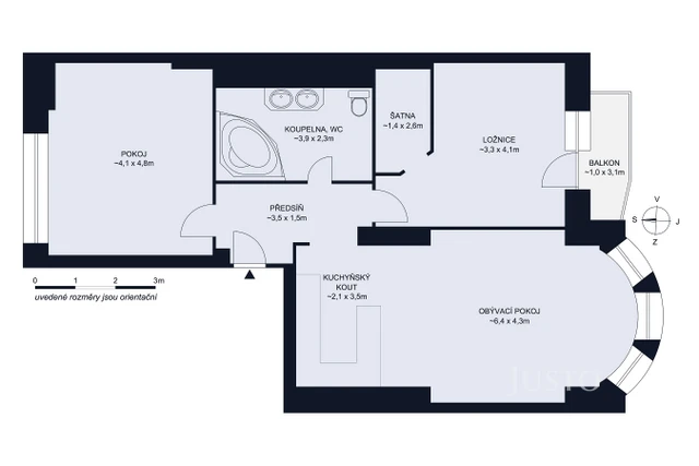 Prodej 3+kk 84 m² + balkón 3 m² + parkování