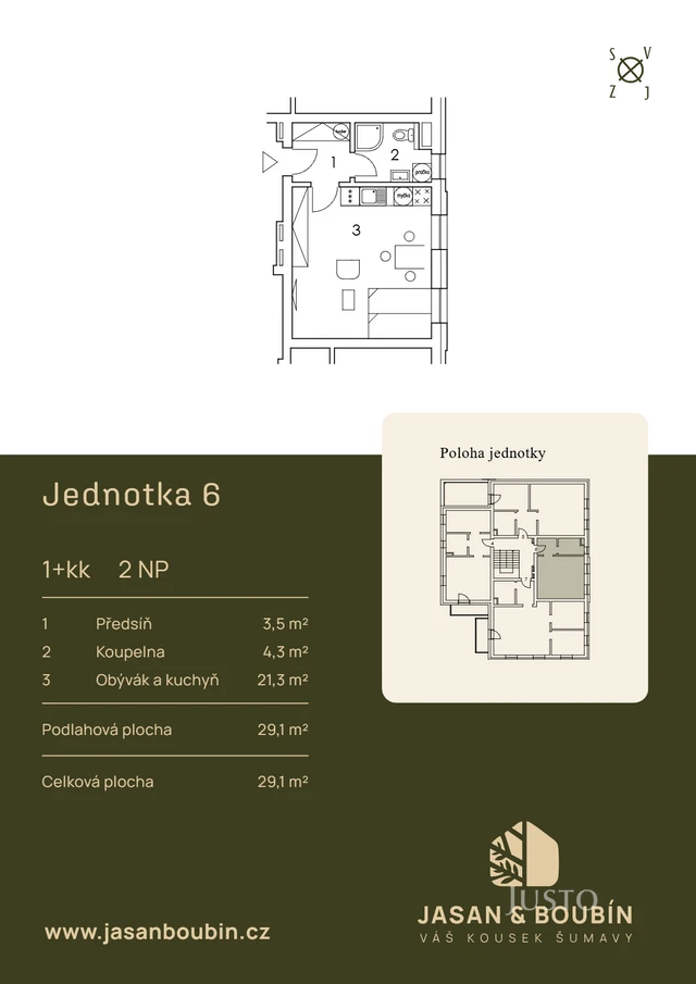 Prodej 1+kk, 29,1 m² + parkování