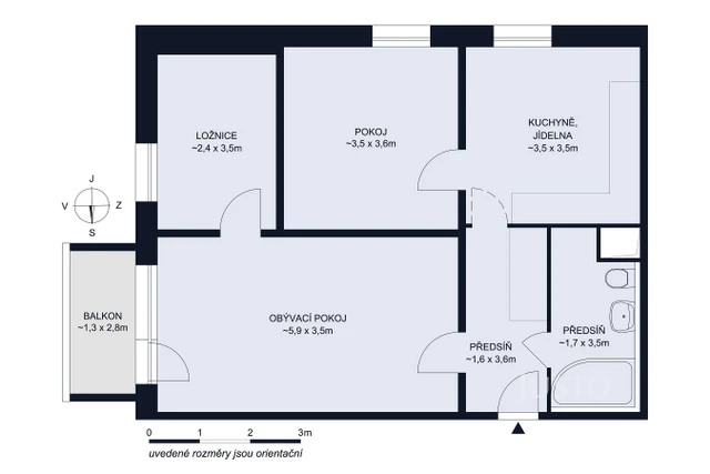 Prodej 3+1, 63 m² + lodžie 4 m² + parkování