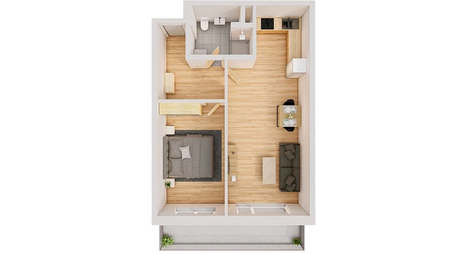 Prodej 2+kk 60 m² + balkón 10 m²