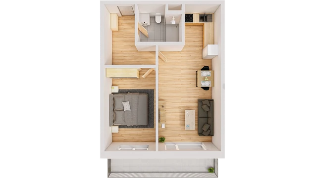 Prodej 2+kk 57 m² + balkón 10 m²