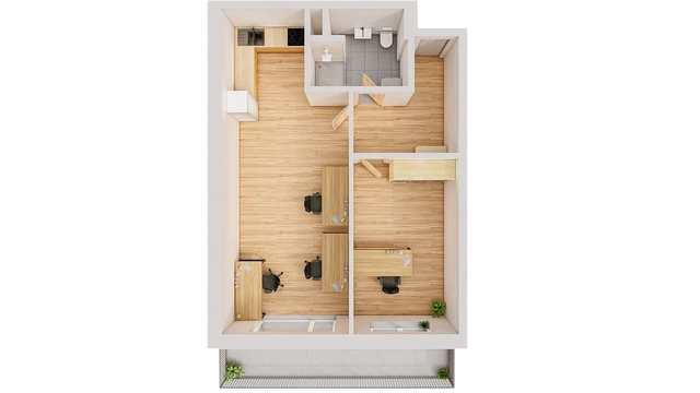 Prodej garsoniéry 61 m² + balkón 10 m²