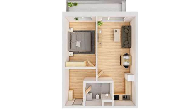 Prodej 2+kk 57 m² + balkón 8 m²