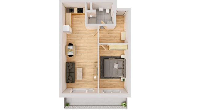 Prodej 2+kk 60 m² + balkón 10 m²