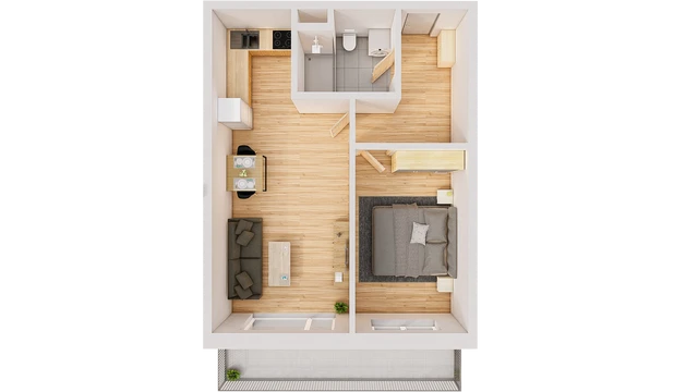 Prodej 2+kk 57 m² + balkón 10 m²