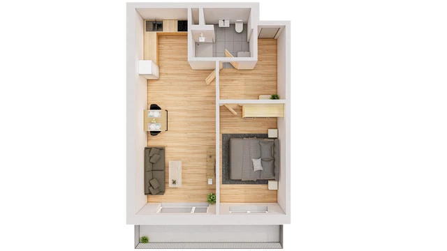 Prodej 2+kk 61 m² + balkón 10 m²