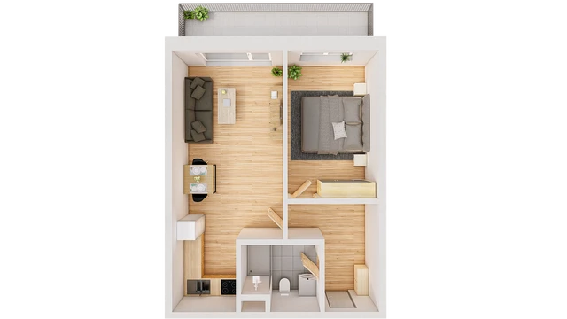 Prodej 2+kk 56 m² + balkón 9 m²