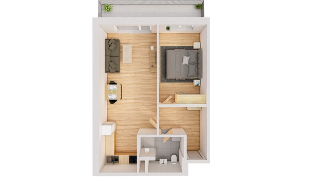 Prodej 2+kk 60 m² + balkón 9 m²