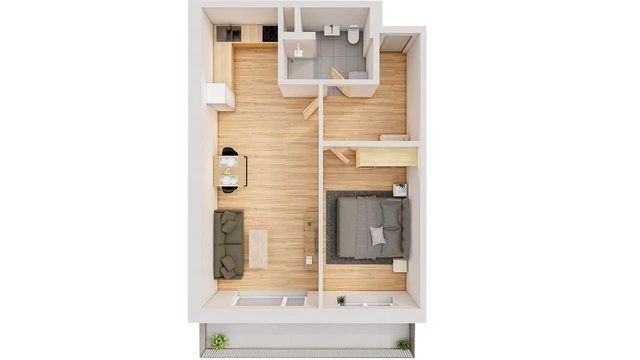 Prodej 2+kk 60 m² + balkón 10 m²