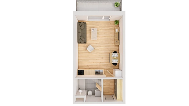 Prodej 1+kk 40 m² + balkón 7 m²