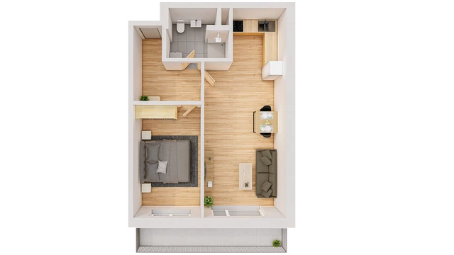 Prodej 2+kk 60 m² + balkón 10 m²