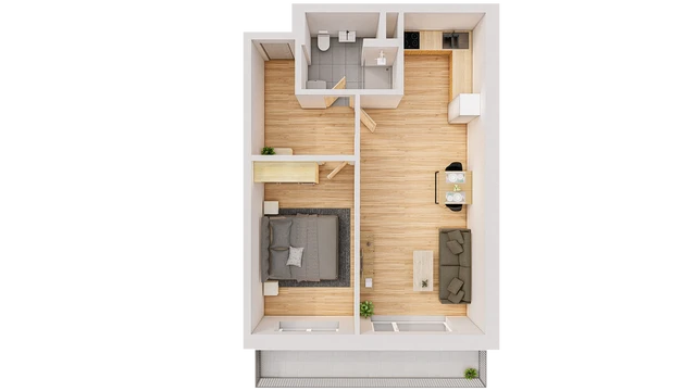 Prodej 2+kk 60 m² + balkón 10 m²