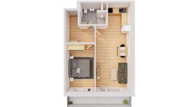 Prodej 2+kk 60 m² + balkón 9 m²