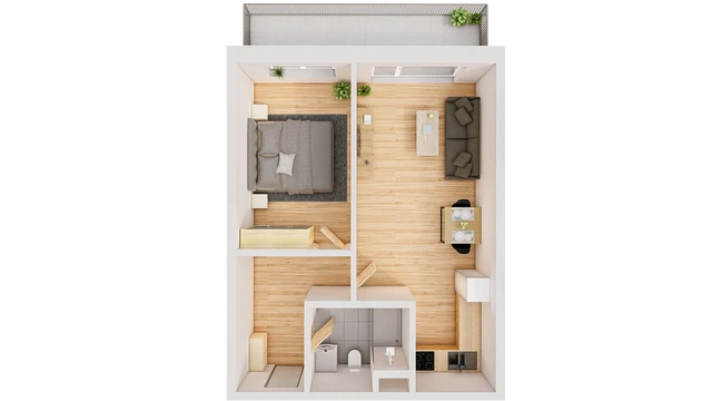 Prodej 2+kk 57 m² + balkón 9 m²