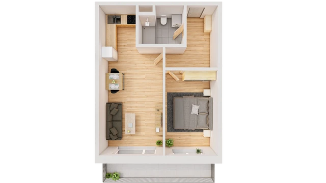 Prodej 2+kk 57 m² + balkón 10 m²