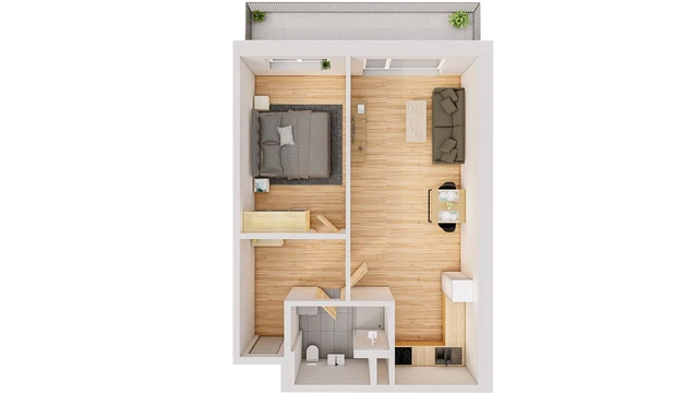 Prodej 2+kk 60 m² + balkón 10 m²