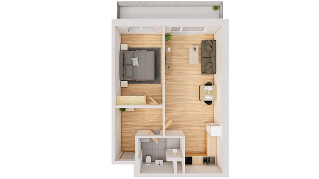 Prodej 2+kk 60 m² + balkón 9 m²