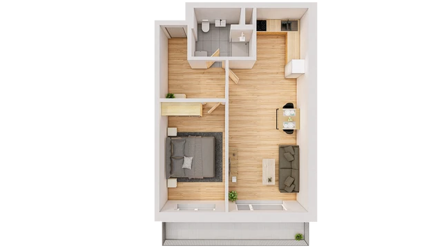 Prodej 2+kk 60 m² + balkón 10 m²