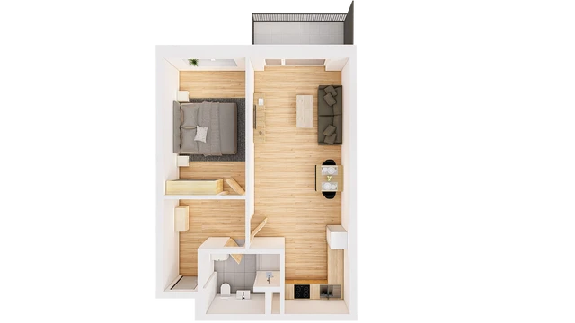 Prodej 2+kk 60 m² + balkón 5 m²