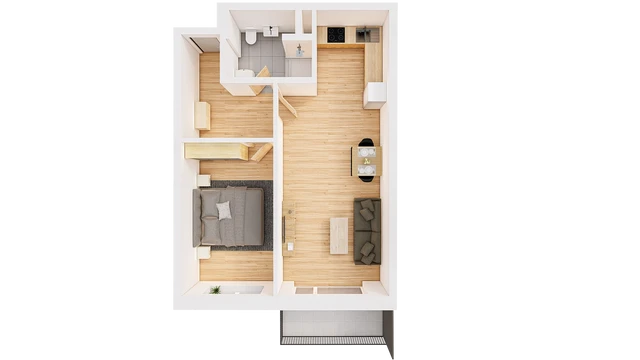 Prodej 2+kk 61 m² + balkón 5 m²