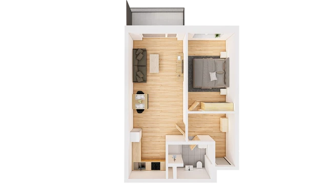 Prodej 2+kk 62 m² + balkón 5 m²