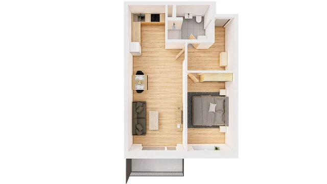 Prodej 2+kk 62 m² + balkón 5 m²