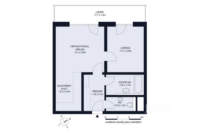 Prodej 2+kk 50 m² + lodžie 12 m² + parkování
