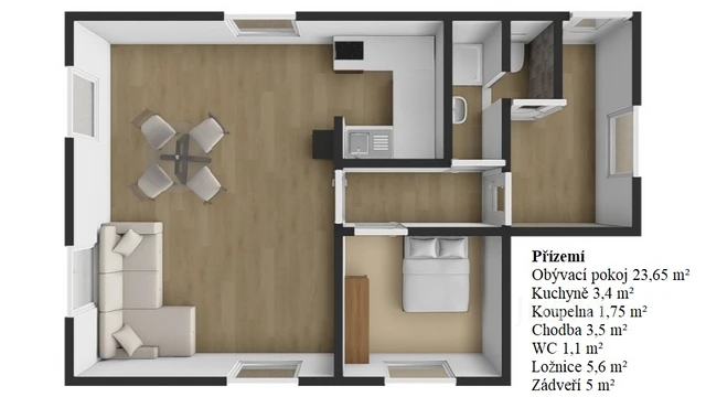 Prodej rodinného domu 107 m² s pozemkem 409 m² + terasa 22 m²