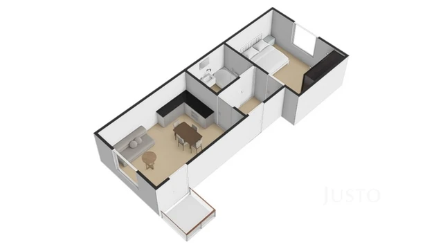 Pronájem 2+kk 45 m² + terasa 4 m² + parkování