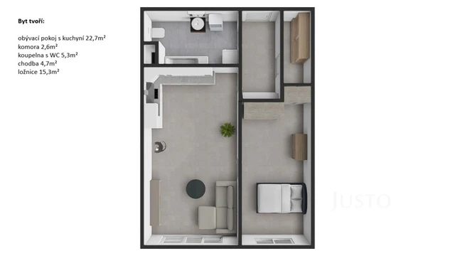 Pronájem 2+kk 55 m² + garáž