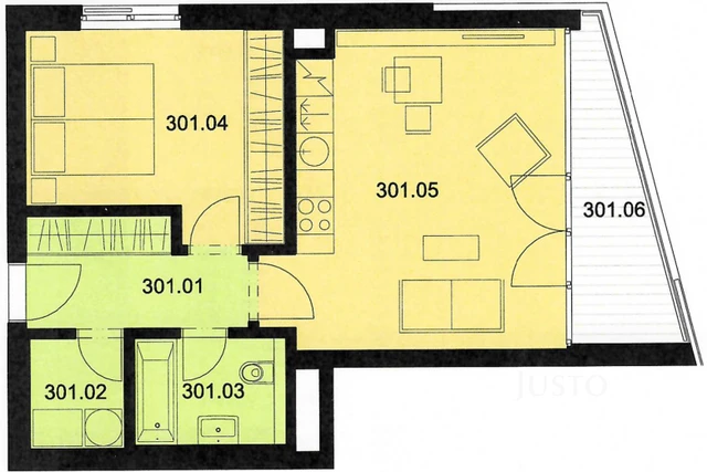 Pronájem 2+kk, 53 m² + terasa + garáž, V Jehličí, Praha 4 - Krč