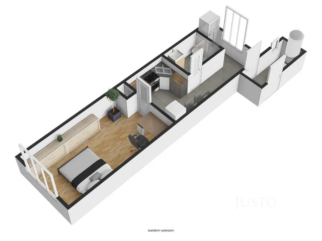 Pronájem 1+1, 32 m², Krásova, Praha 3 - Žižkov