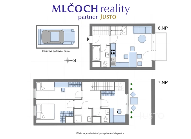 Pronájem 4+kk 71 m² + balkón 4 m² + garáž