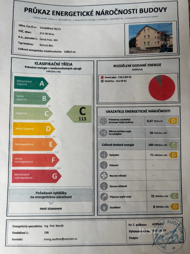 Pronájem 3+kk 79 m² + balkón 2 m² + parkování