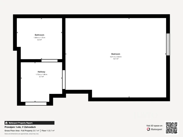 Pronájem 1+kk 25 m²