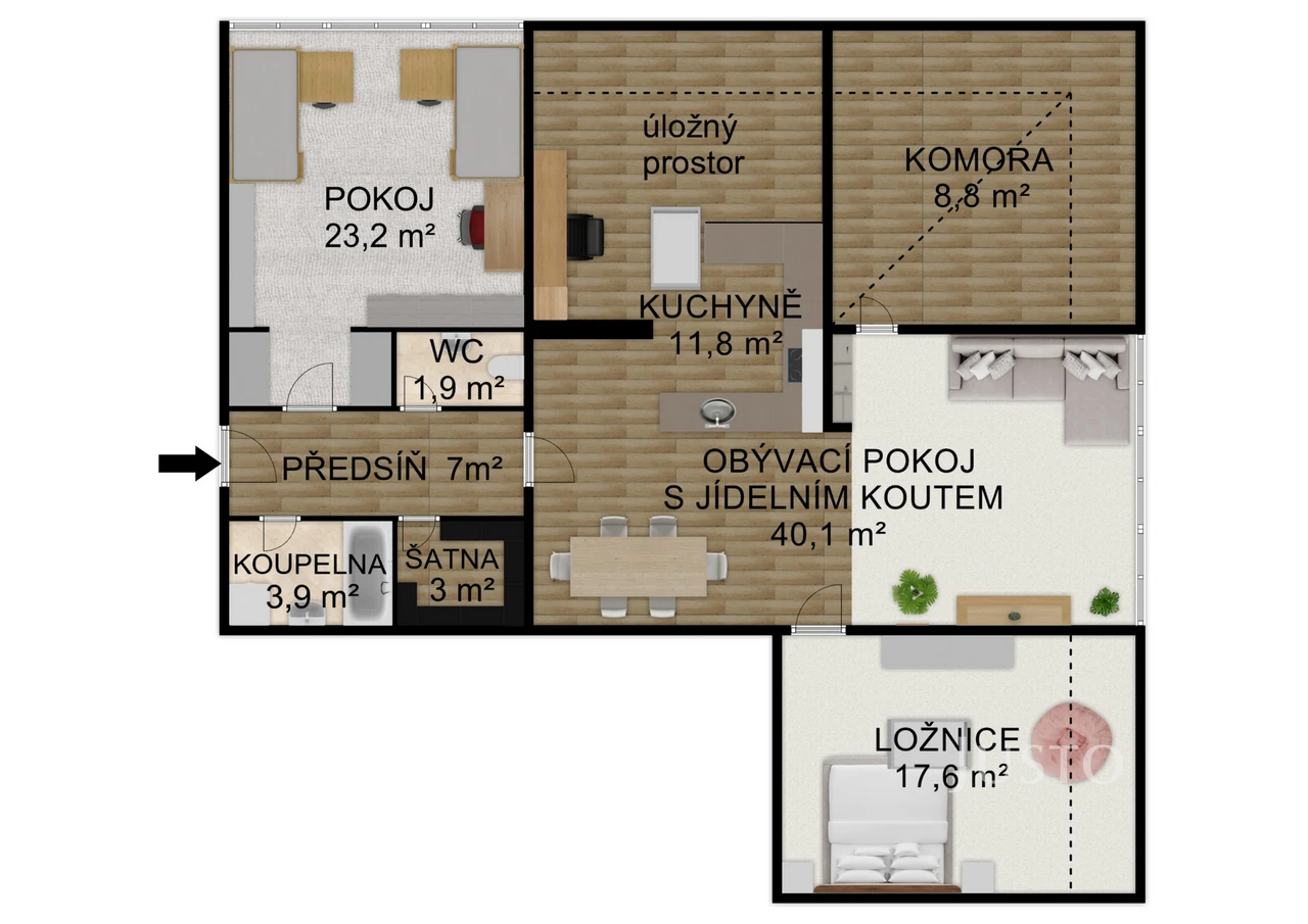 Prodej 3+kk 117 m² + garáž