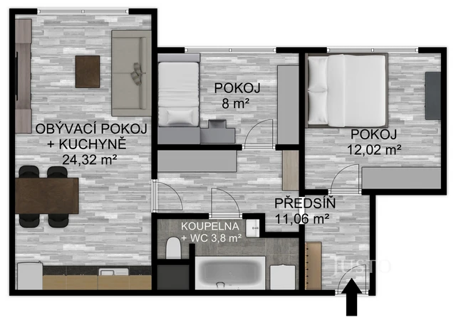 Prodej 3+kk, 60 m², Písek - K Háječku